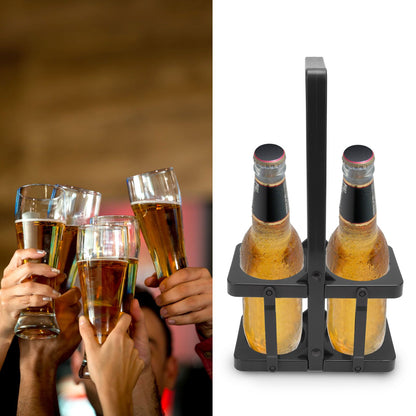Beer Caddy Holder 2 Pack Foldable Portable Beer Beverage Display Basket Beer Bottle Carrier with Thickened V1294-YM0512-3118220279411