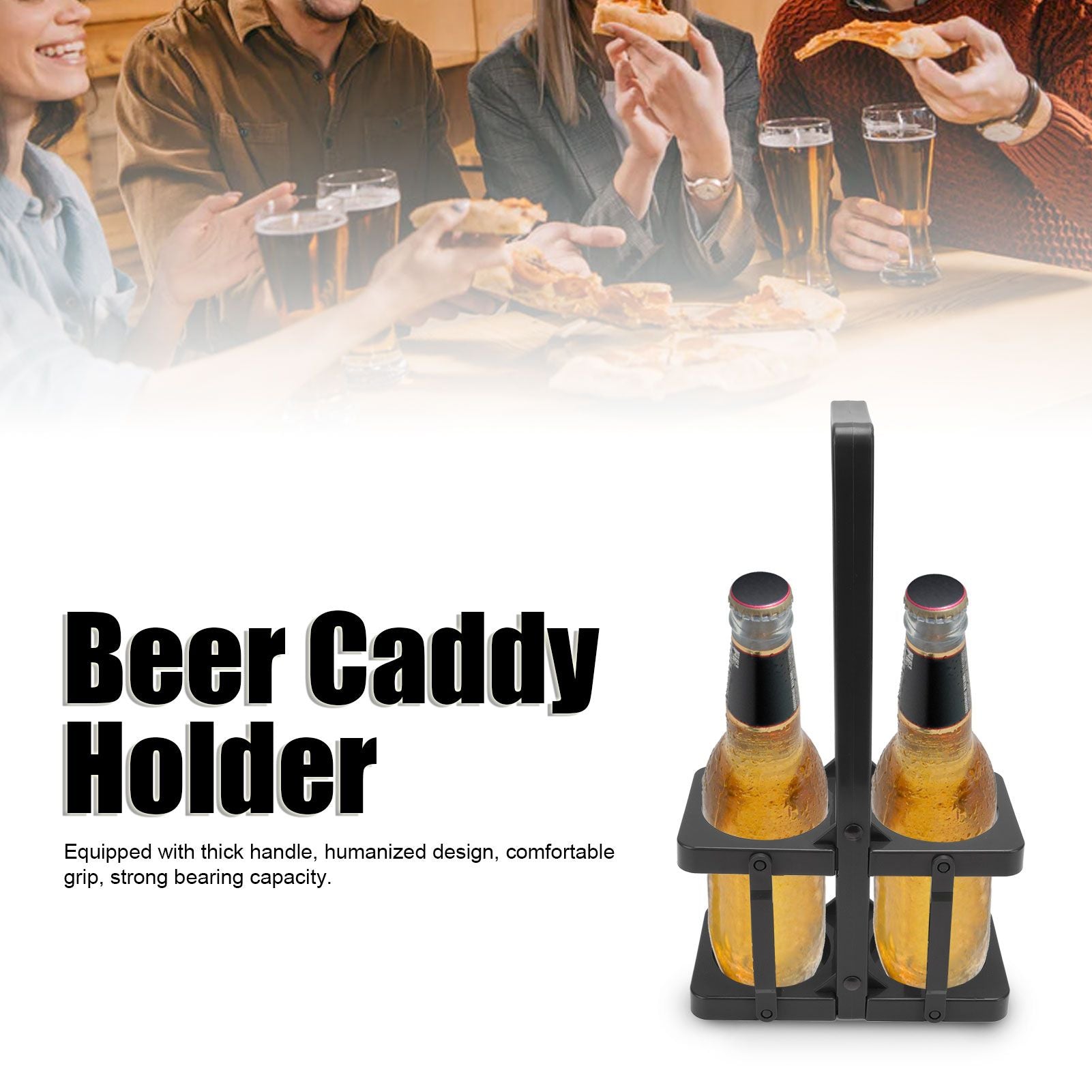 Beer Caddy Holder 2 Pack Foldable Portable Beer Beverage Display Basket Beer Bottle Carrier with Thickened V1294-YM0512-3118220279411