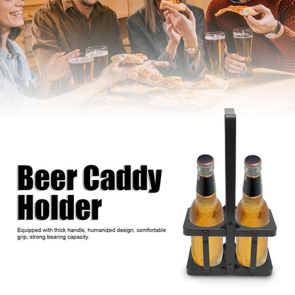 Beer Caddy Holder 2 Pack Foldable Portable Beer Beverage Display Basket Beer Bottle Carrier with Thickened V1294-YM0512-3118220279411