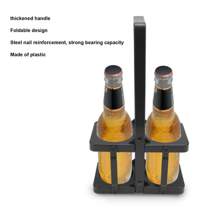 Beer Caddy Holder 2 Pack Foldable Portable Beer Beverage Display Basket Beer Bottle Carrier with Thickened V1294-YM0512-3118220279411