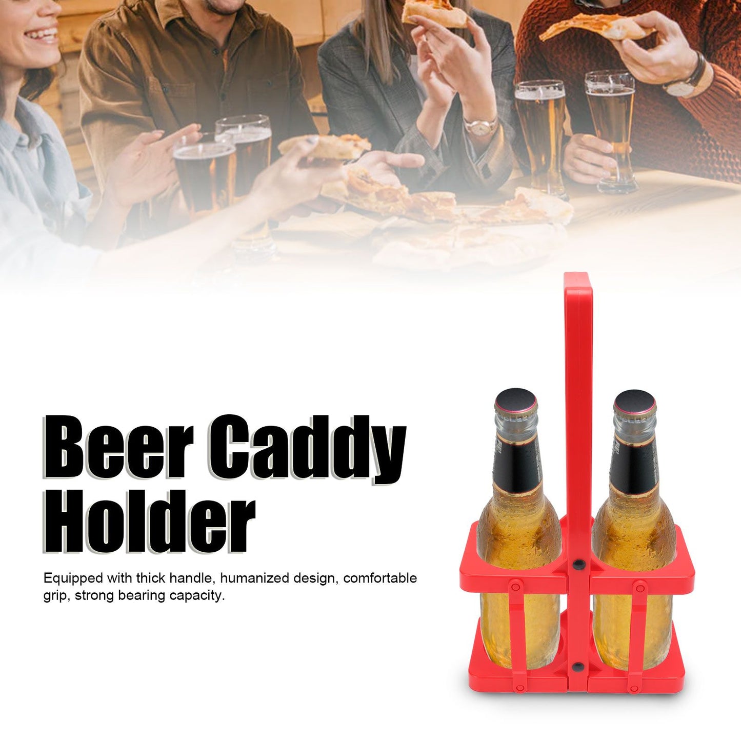 Beer Caddy Holder 2 Pack Foldable Portable Beer Beverage Display Basket Beer Bottle Carrier with Thickened V1294-YM0512-3118220279412