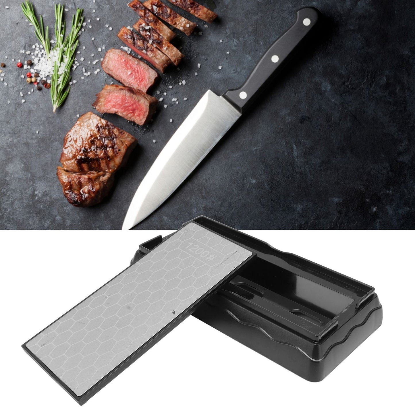 Sharpening Stone 1302B 600/1200 Grit Double Sided Skid Resistant Base Knife Polishing Tool for Kitchen V1294-YM0512-3118220280511