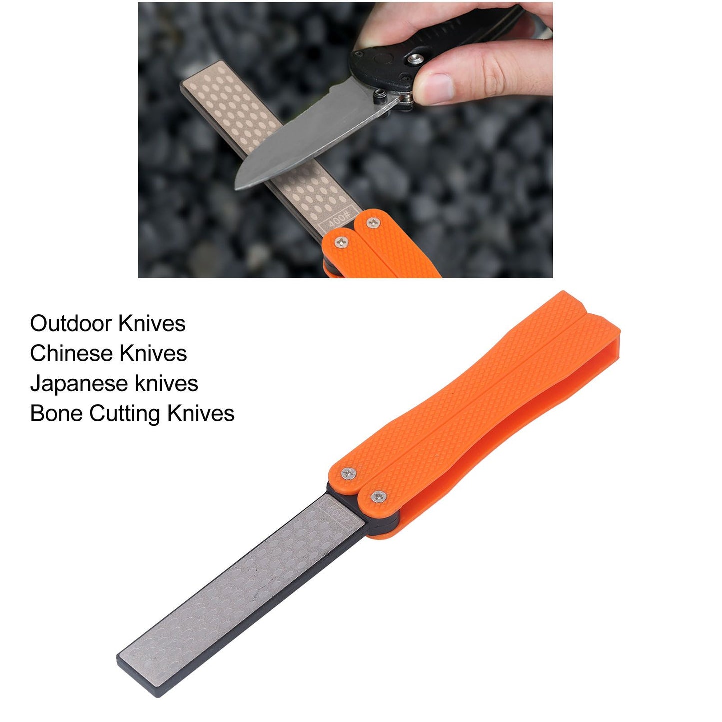 Knife Sharpener Foldable Fan Shaped Adamas Material Lightweight Portable Knife Sharpener for Outdoor Home V1294-YM0512-3118220280712