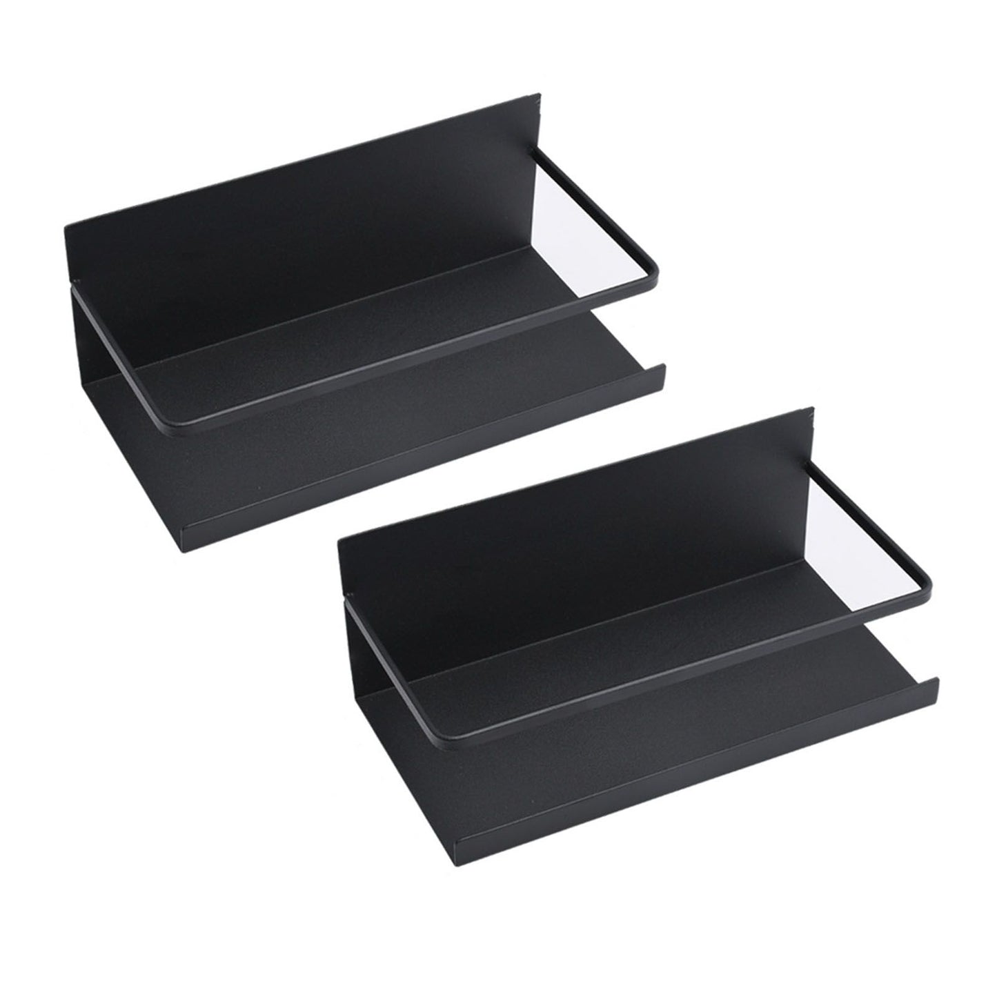 2pcs Magnetic Spice Rack Refrigerator Storage Rack Multi Function Kitchen Storage Shelves Rack Black V1294-YM0512-3118220281911
