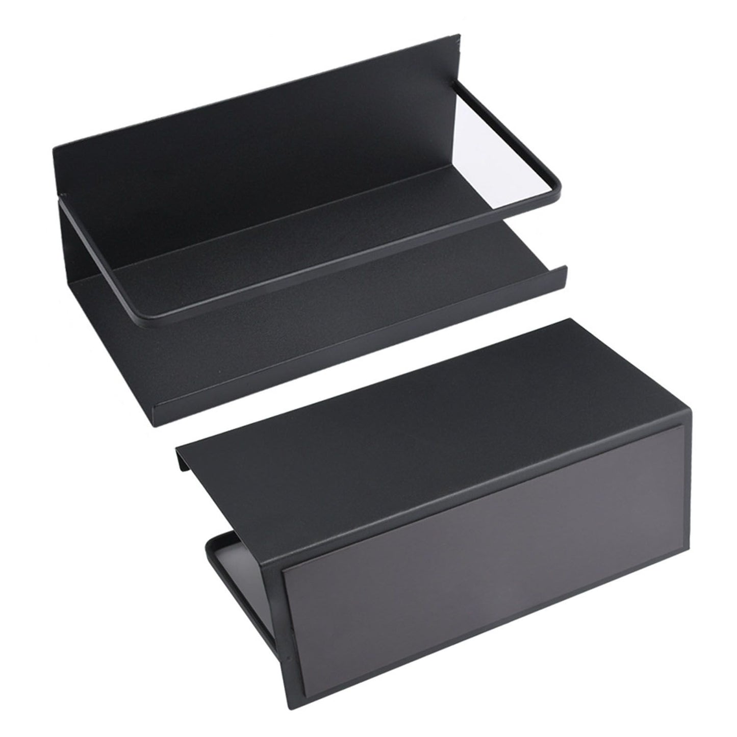 2pcs Magnetic Spice Rack Refrigerator Storage Rack Multi Function Kitchen Storage Shelves Rack Black V1294-YM0512-3118220281911