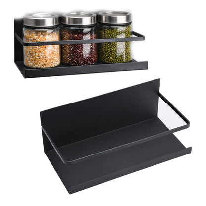 2pcs Magnetic Spice Rack Refrigerator Storage Rack Multi Function Kitchen Storage Shelves Rack Black V1294-YM0512-3118220281911