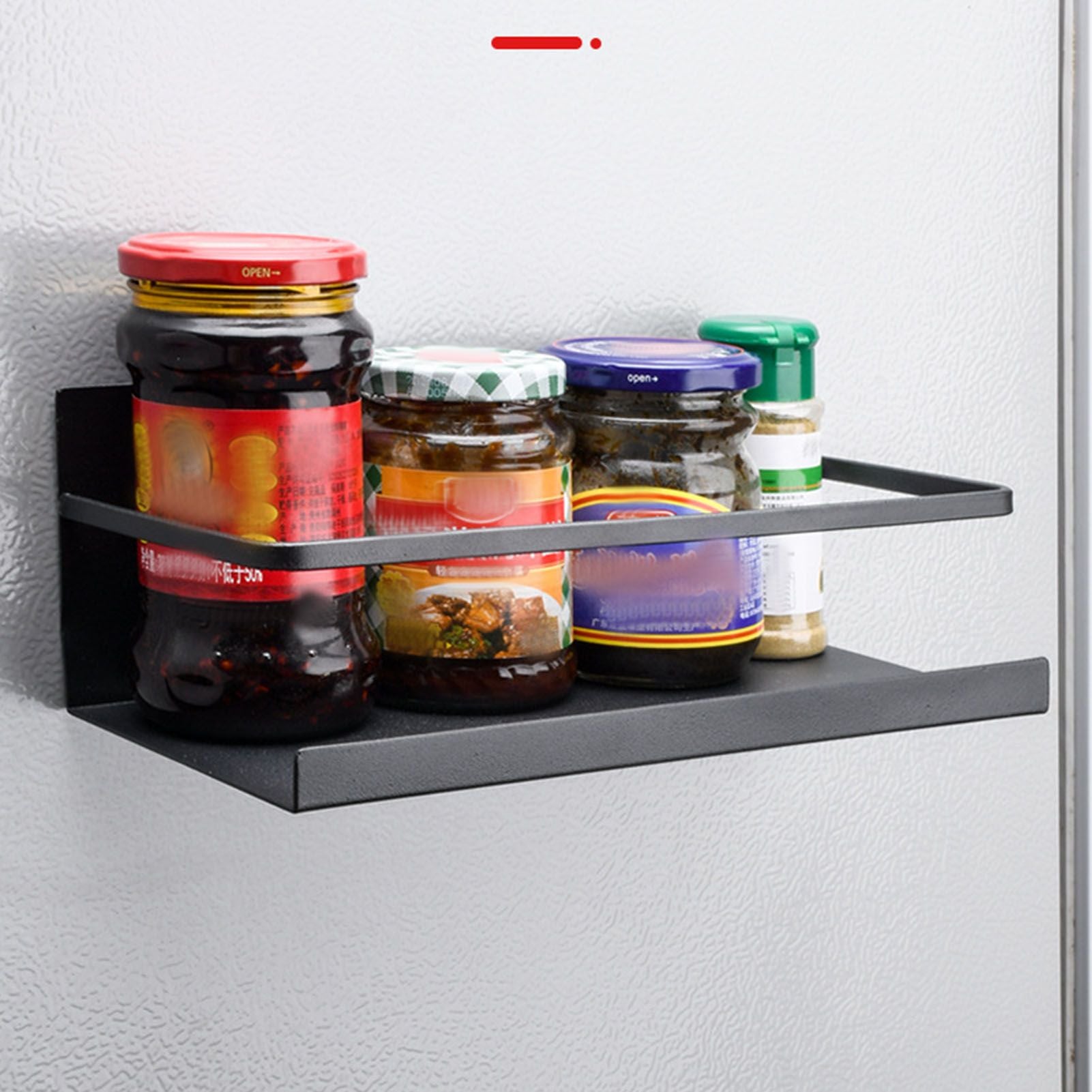 2pcs Magnetic Spice Rack Refrigerator Storage Rack Multi Function Kitchen Storage Shelves Rack Black V1294-YM0512-3118220281911