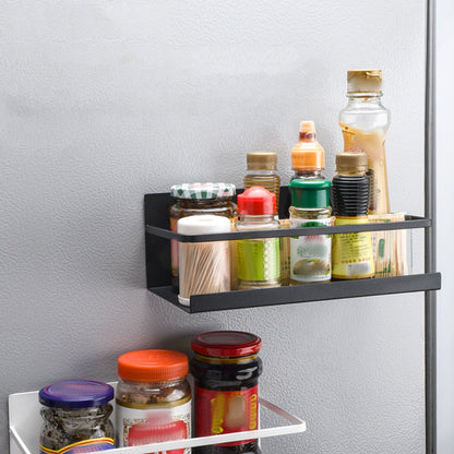 2pcs Magnetic Spice Rack Refrigerator Storage Rack Multi Function Kitchen Storage Shelves Rack Black V1294-YM0512-3118220281911