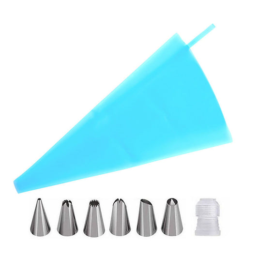 Piping Bags and Tips Set Cake Decorating Supplies for Baking TPU Pastry Bags Stainless Steel Tips Blue V1294-YM0512-3118220282111