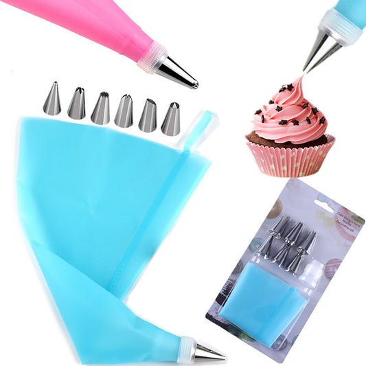 Piping Bags and Tips Set Cake Decorating Supplies for Baking TPU Pastry Bags Stainless Steel Tips Blue V1294-YM0512-3118220282111