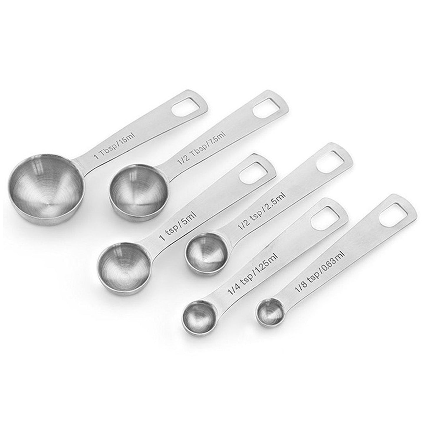 6pcs Measuring Spoon Set Thickened Clear Engraving Scale Stainless Steel Measuring Tablespoons for Seasoning V1294-YM0512-3118220282511