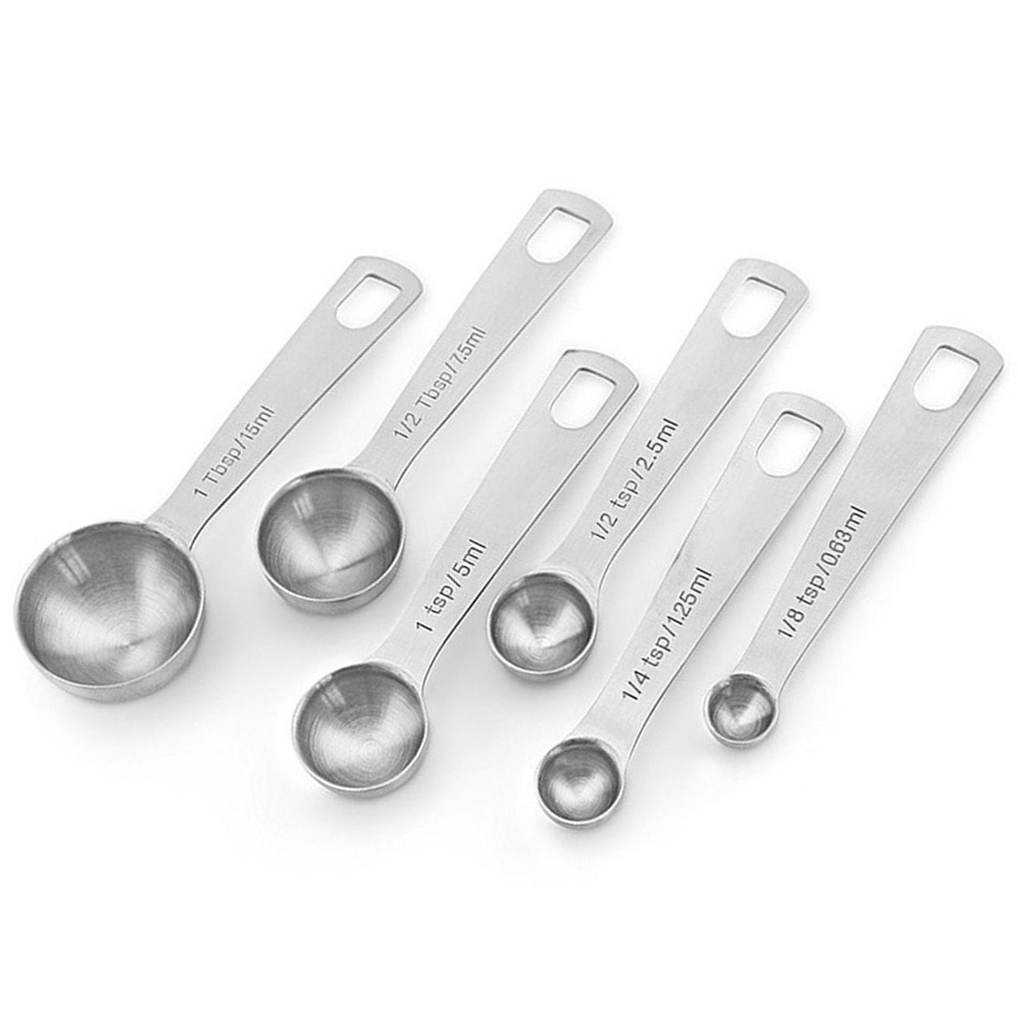 6pcs Measuring Spoon Set Thickened Clear Engraving Scale Stainless Steel Measuring Tablespoons for Seasoning V1294-YM0512-3118220282511