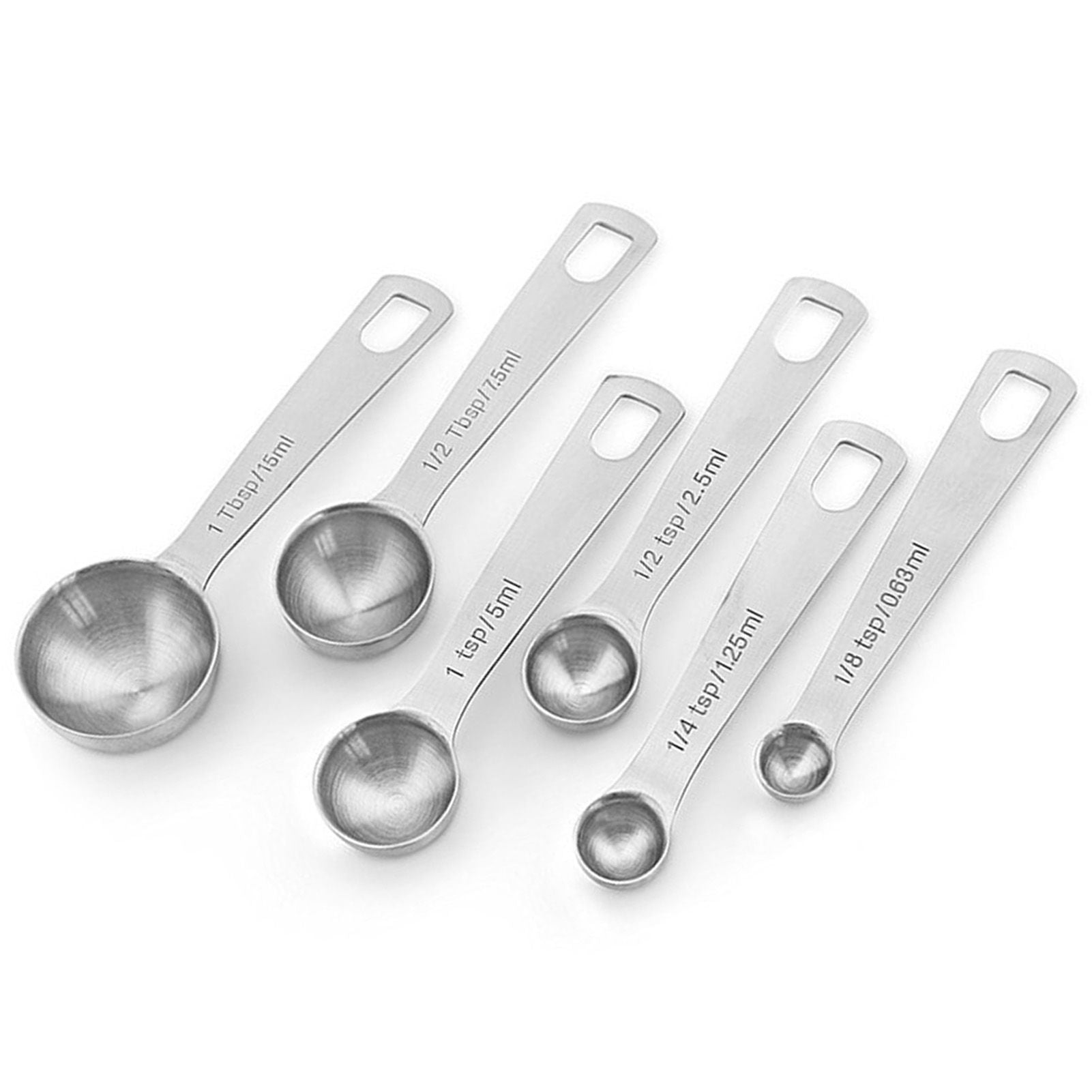 6pcs Measuring Spoon Set Thickened Clear Engraving Scale Stainless Steel Measuring Tablespoons for Seasoning V1294-YM0512-3118220282511