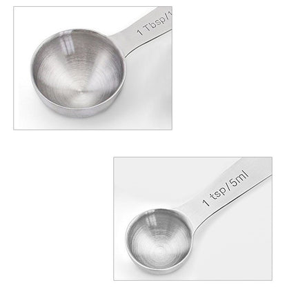 6pcs Measuring Spoon Set Thickened Clear Engraving Scale Stainless Steel Measuring Tablespoons for Seasoning V1294-YM0512-3118220282511