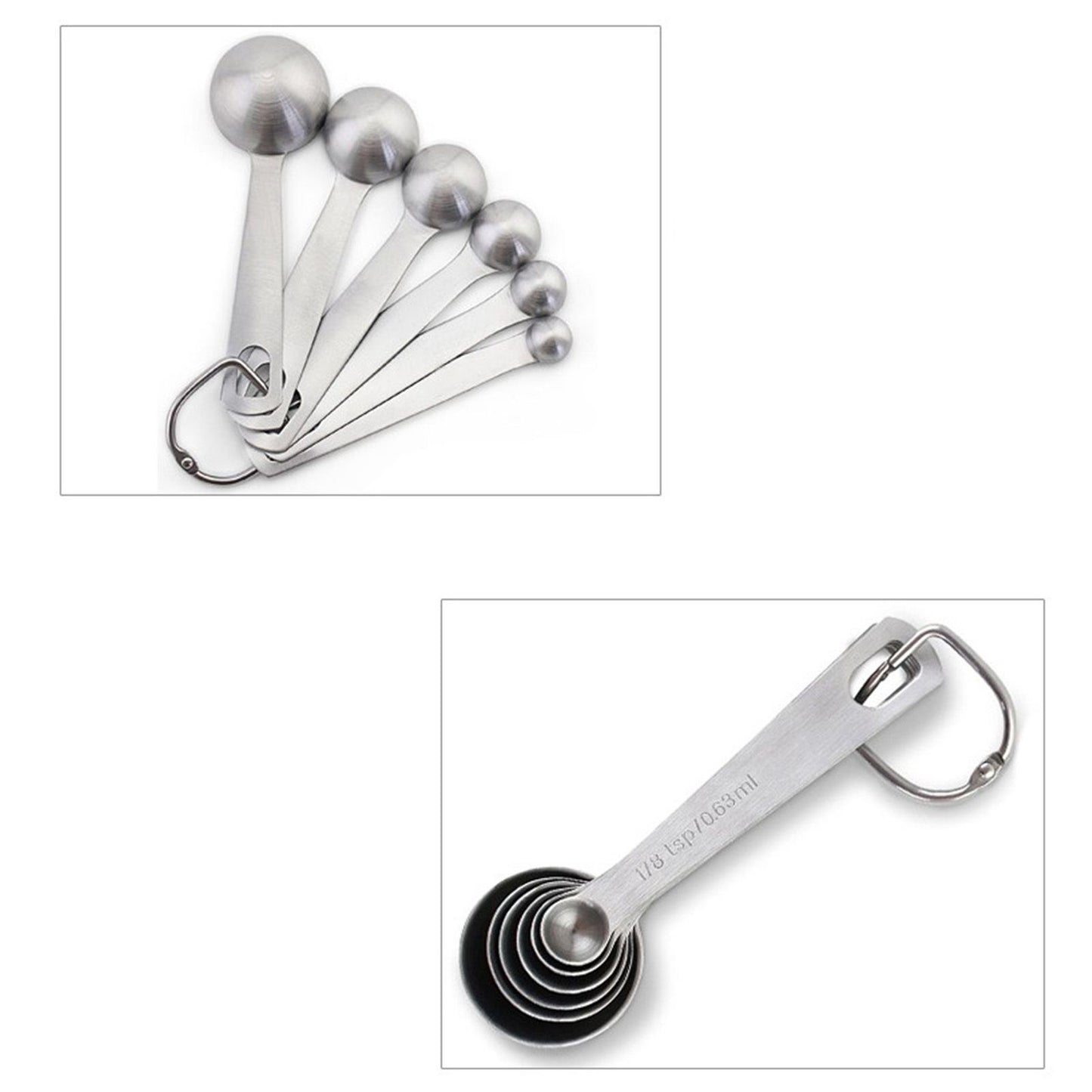 6pcs Measuring Spoon Set Thickened Clear Engraving Scale Stainless Steel Measuring Tablespoons for Seasoning V1294-YM0512-3118220282511