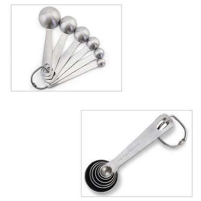 6pcs Measuring Spoon Set Thickened Clear Engraving Scale Stainless Steel Measuring Tablespoons for Seasoning V1294-YM0512-3118220282511