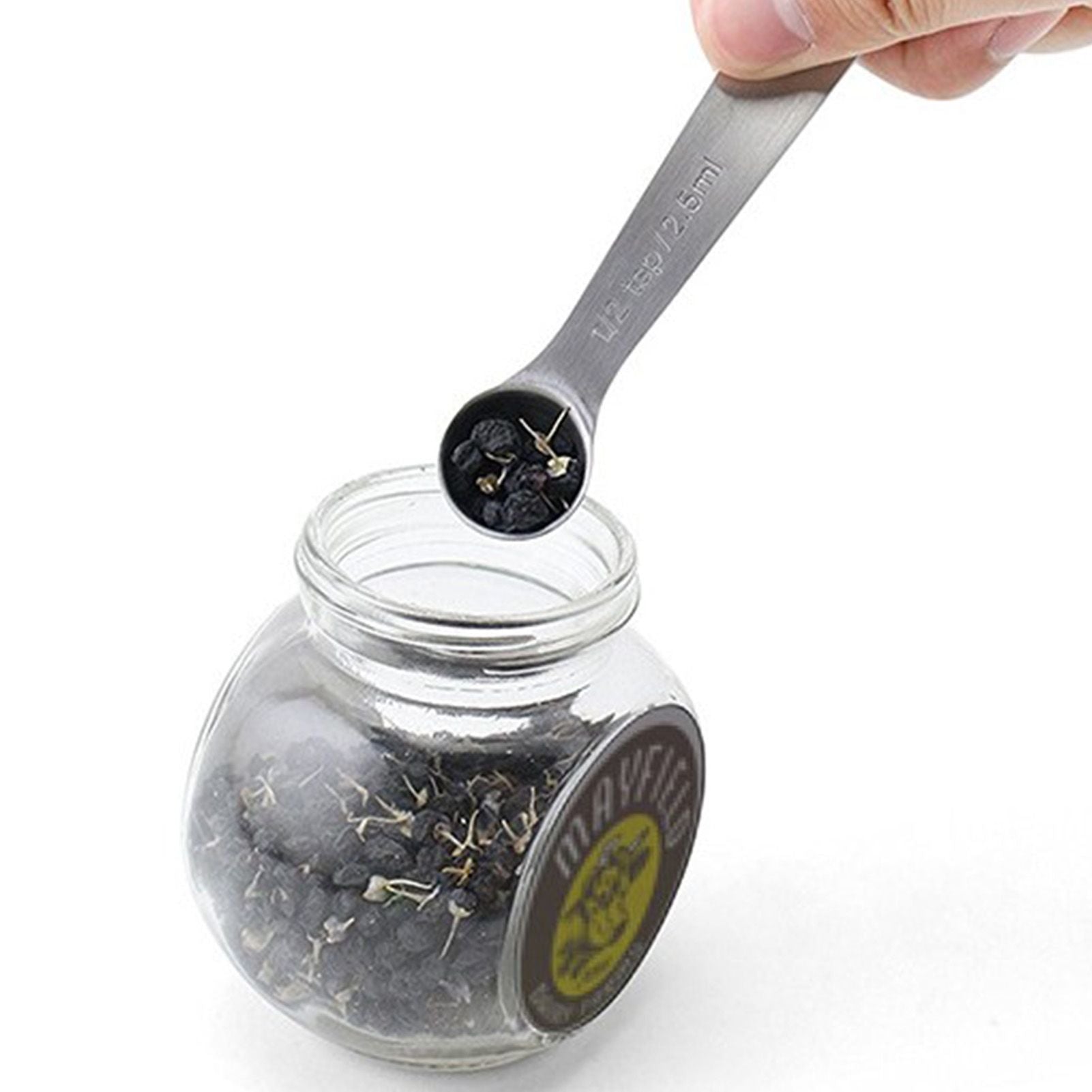 6pcs Measuring Spoon Set Thickened Clear Engraving Scale Stainless Steel Measuring Tablespoons for Seasoning V1294-YM0512-3118220282511