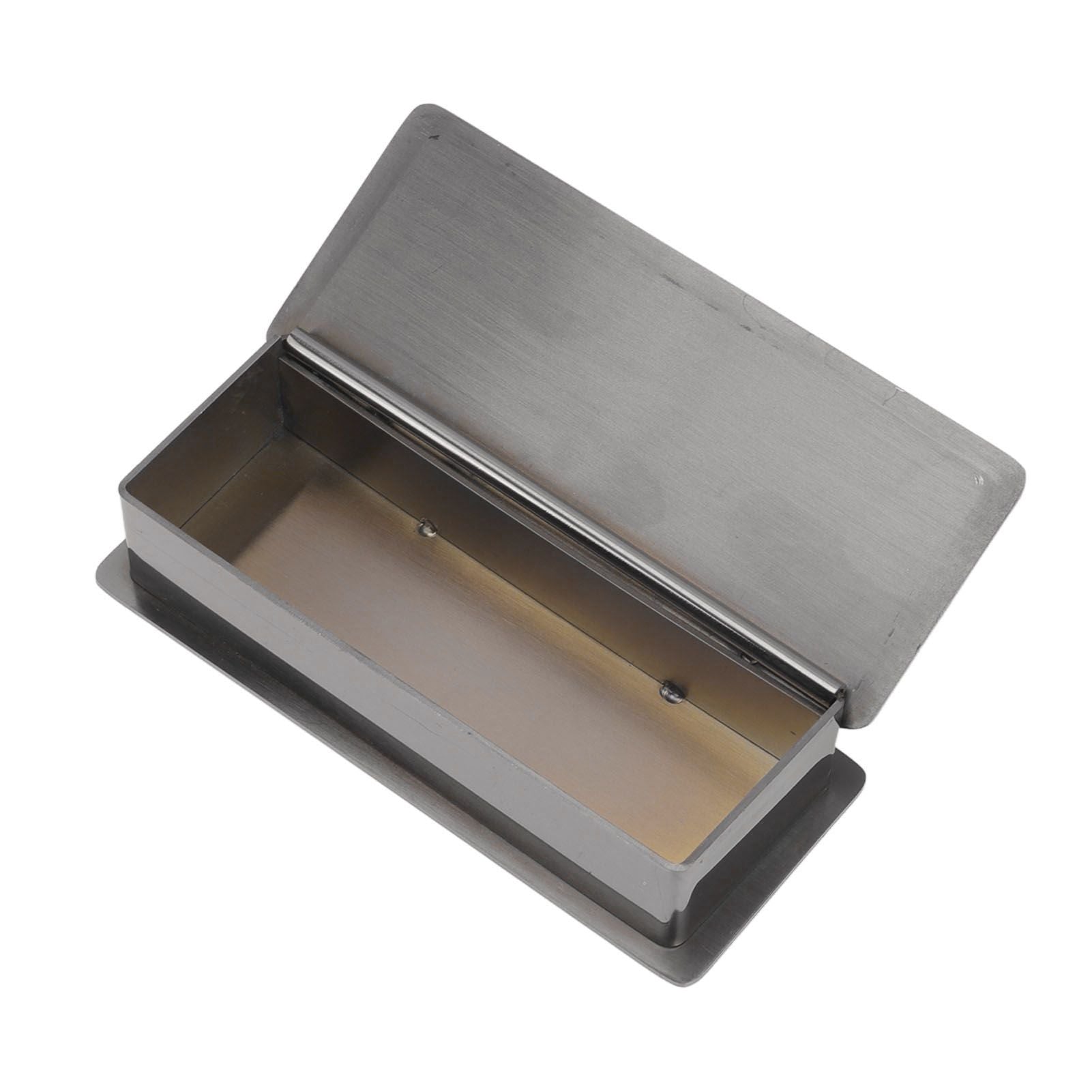 Toothpick Holder Stainless Steel Rectangular Toothpick Holder with Lid for Home Bar Hotel Restaurant Silvery V1294-YM0512-3118220282812