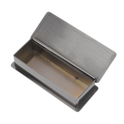Toothpick Holder Stainless Steel Rectangular Toothpick Holder with Lid for Home Bar Hotel Restaurant Silvery V1294-YM0512-3118220282812