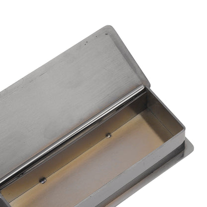 Toothpick Holder Stainless Steel Rectangular Toothpick Holder with Lid for Home Bar Hotel Restaurant Silvery V1294-YM0512-3118220282812