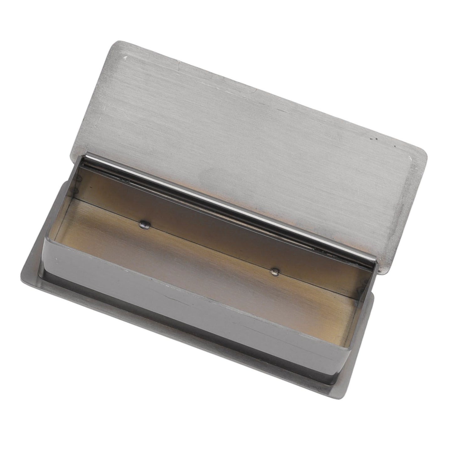 Toothpick Holder Stainless Steel Rectangular Toothpick Holder with Lid for Home Bar Hotel Restaurant Silvery V1294-YM0512-3118220282812
