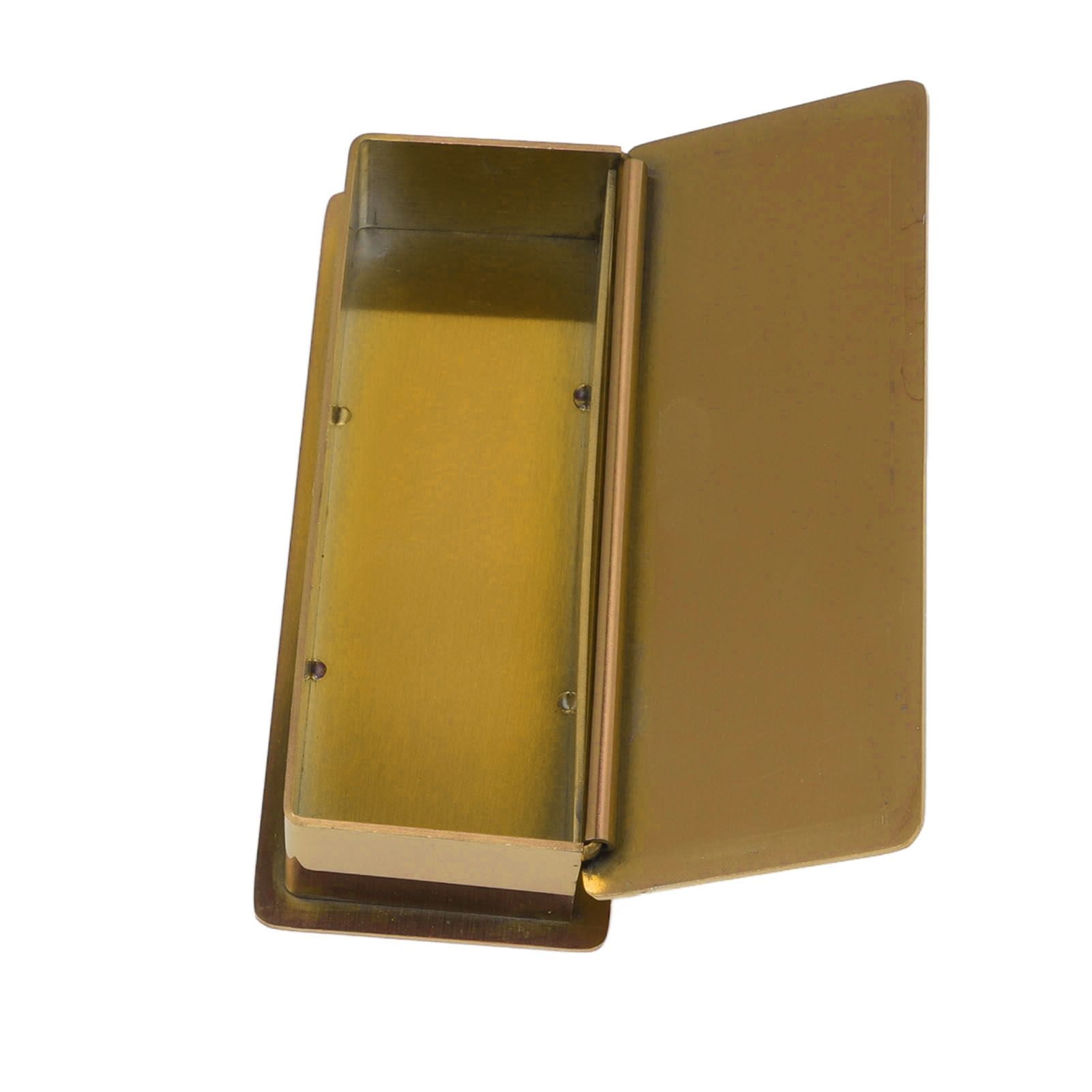 Toothpick Holder Stainless Steel Rectangular Toothpick Holder with Lid for Home Bar Hotel Restaurant Gold V1294-YM0512-3118220282813