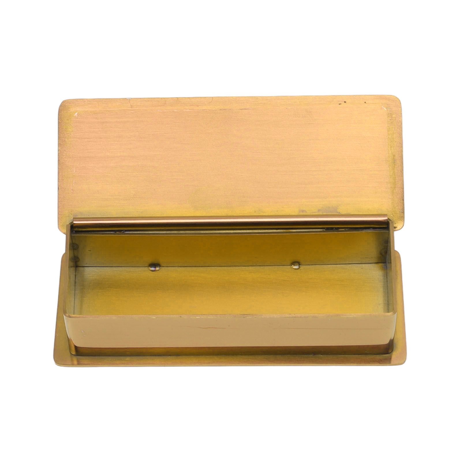 Toothpick Holder Stainless Steel Rectangular Toothpick Holder with Lid for Home Bar Hotel Restaurant Gold V1294-YM0512-3118220282813