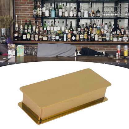 Toothpick Holder Stainless Steel Rectangular Toothpick Holder with Lid for Home Bar Hotel Restaurant Gold V1294-YM0512-3118220282813