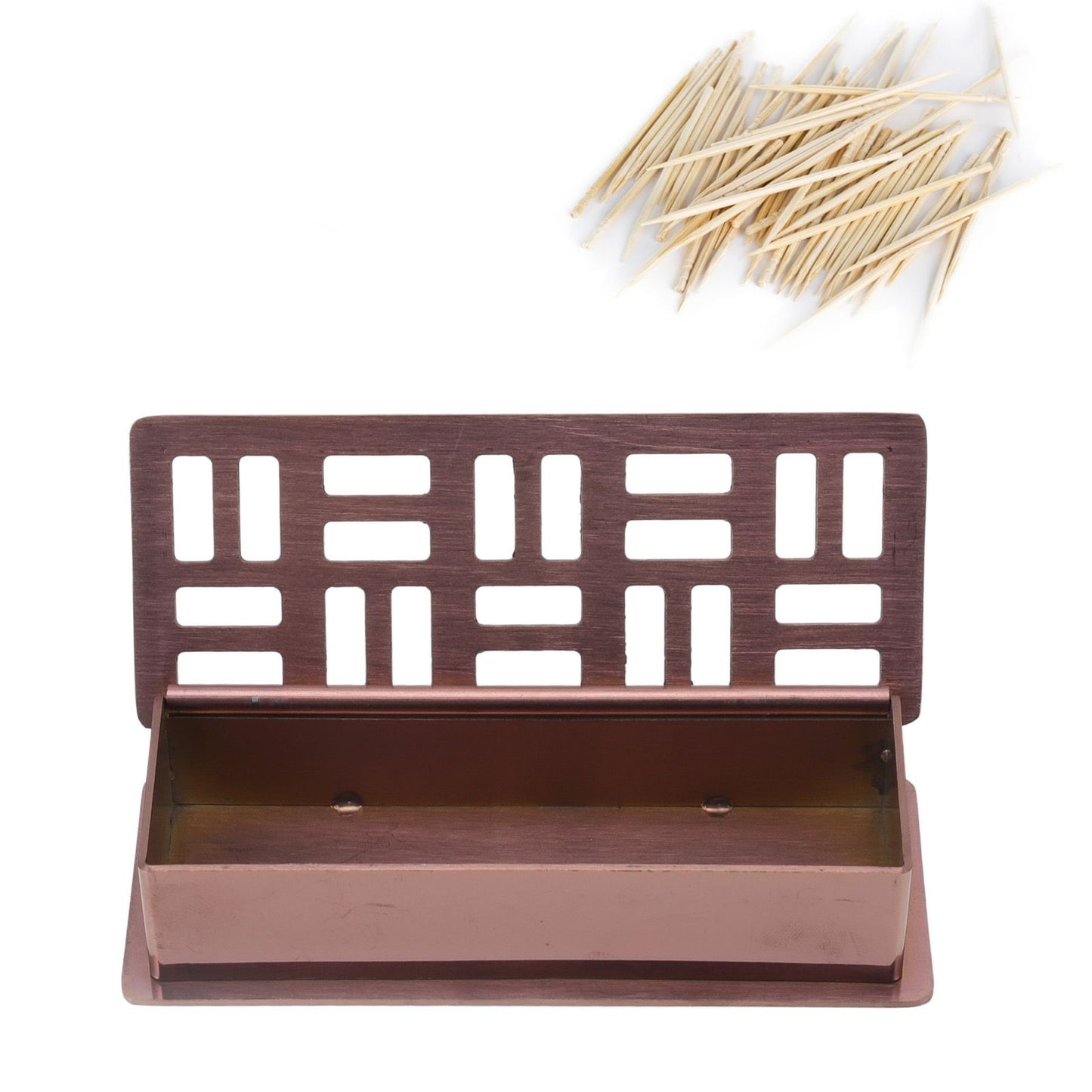 Stainless Steel Toothpick Holder Hollowed Out Rust Prevention Rectangle Toothpick Box for Restaurant Hotels V1294-YM0512-3118220282911