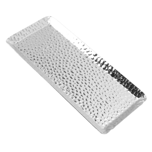 25x11cm Towel Hammered Trays Stainless Steel Multi Purpose Dishwasher Safe Dessert Tray Plate for Home V1294-YM0512-3118220283011