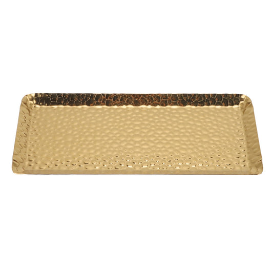 25x11cm Towel Hammered Trays Stainless Steel Multi Purpose Dishwasher Safe Dessert Tray Plate for Home V1294-YM0512-3118220283012