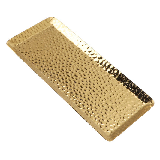 25x11cm Towel Hammered Trays Stainless Steel Multi Purpose Dishwasher Safe Dessert Tray Plate for Home V1294-YM0512-3118220283012