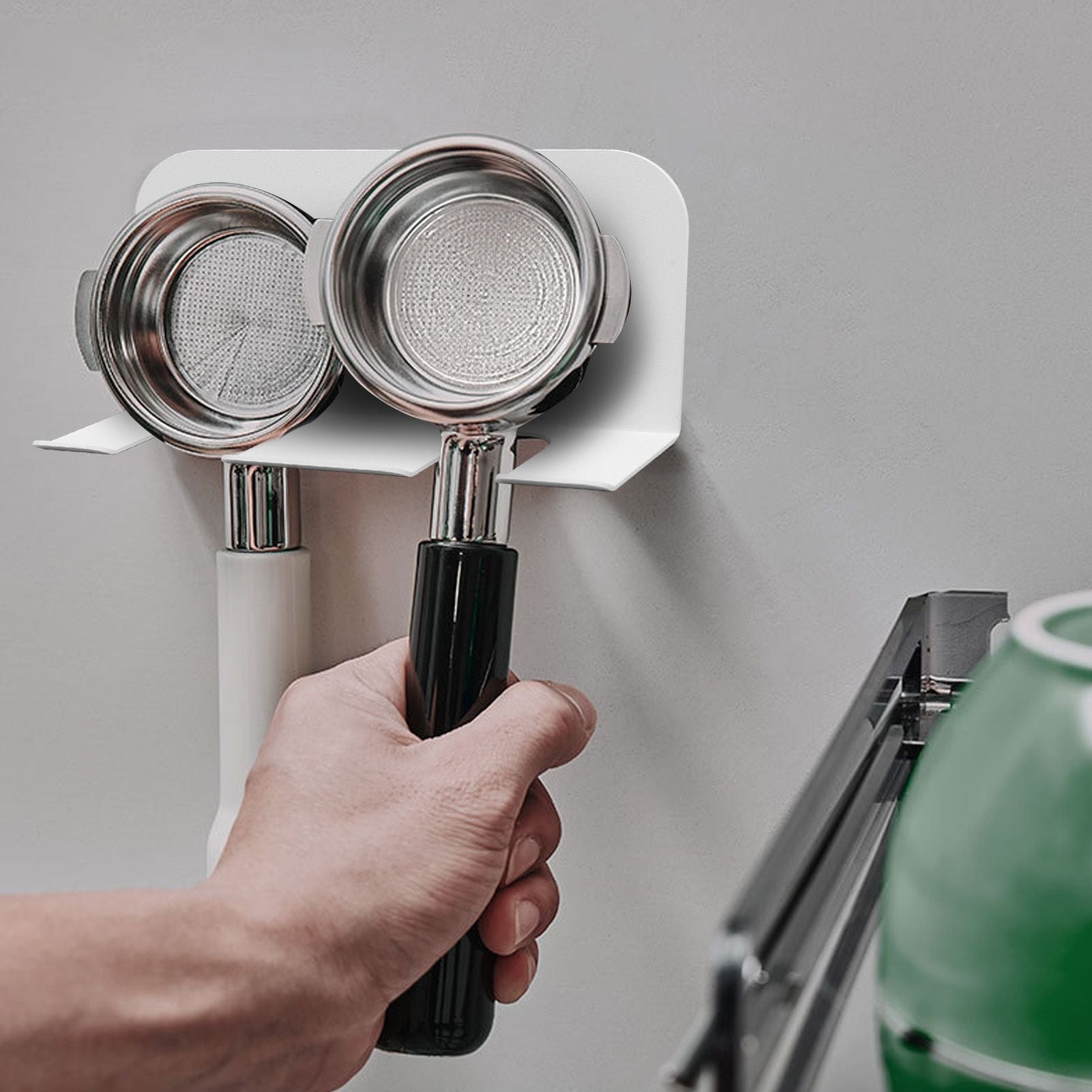 Coffee Bottomless Handle Ear Bracket Space Saving Universal Portafilter Handle Hanger with Adhesive for V1294-YM0512-3118220283111