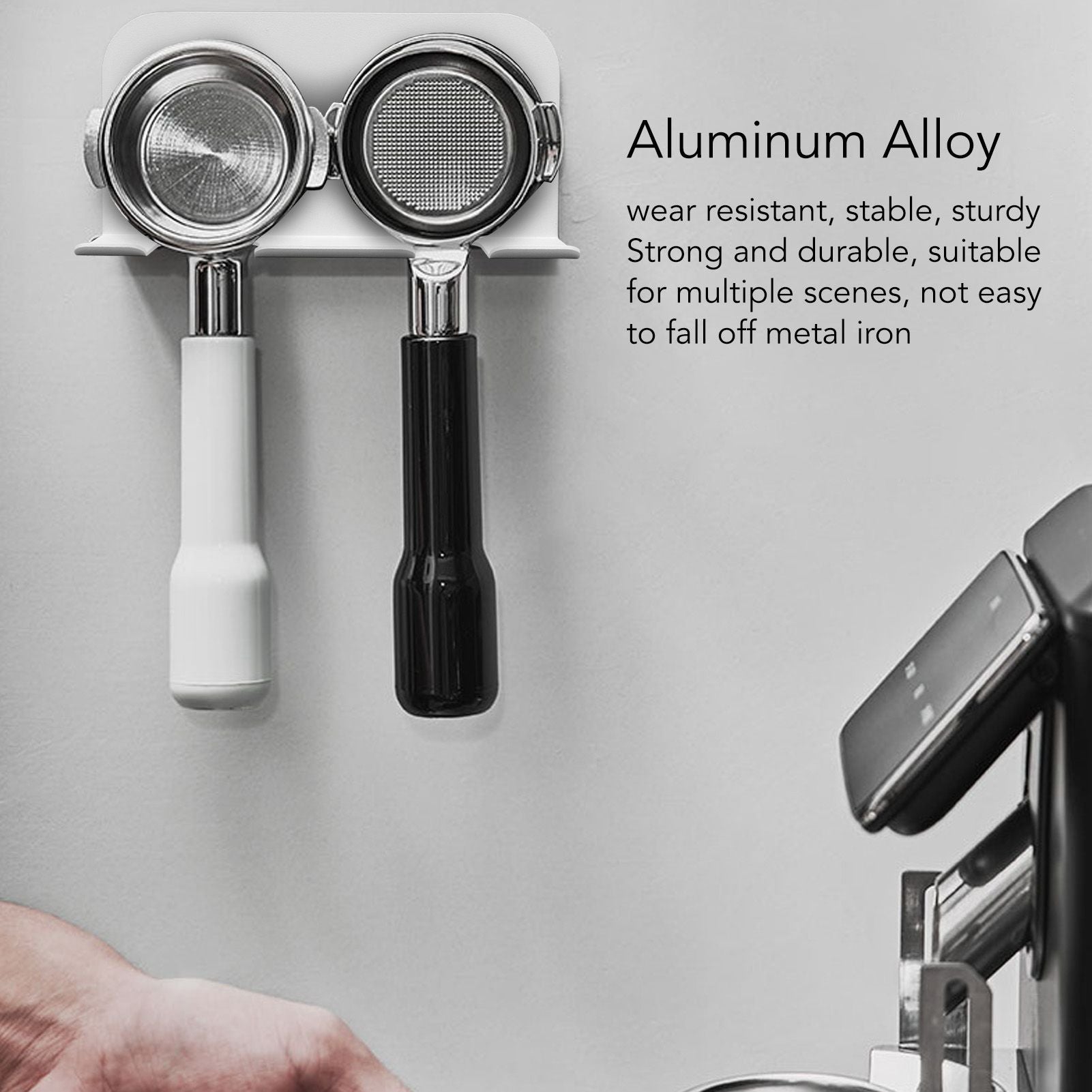 Coffee Bottomless Handle Ear Bracket Space Saving Universal Portafilter Handle Hanger with Adhesive for V1294-YM0512-3118220283111