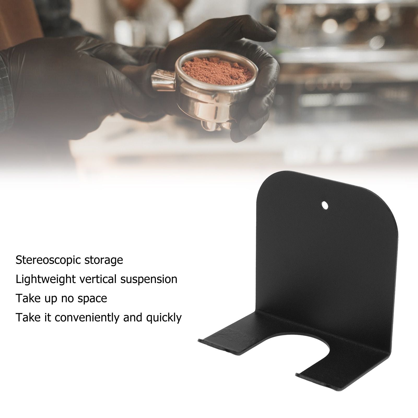 Bottomless Handle Ear Bracket Universal Metal Coffee Machine Handle Hanger for 51 53 58 Handle Black V1294-YM0512-3118220283212
