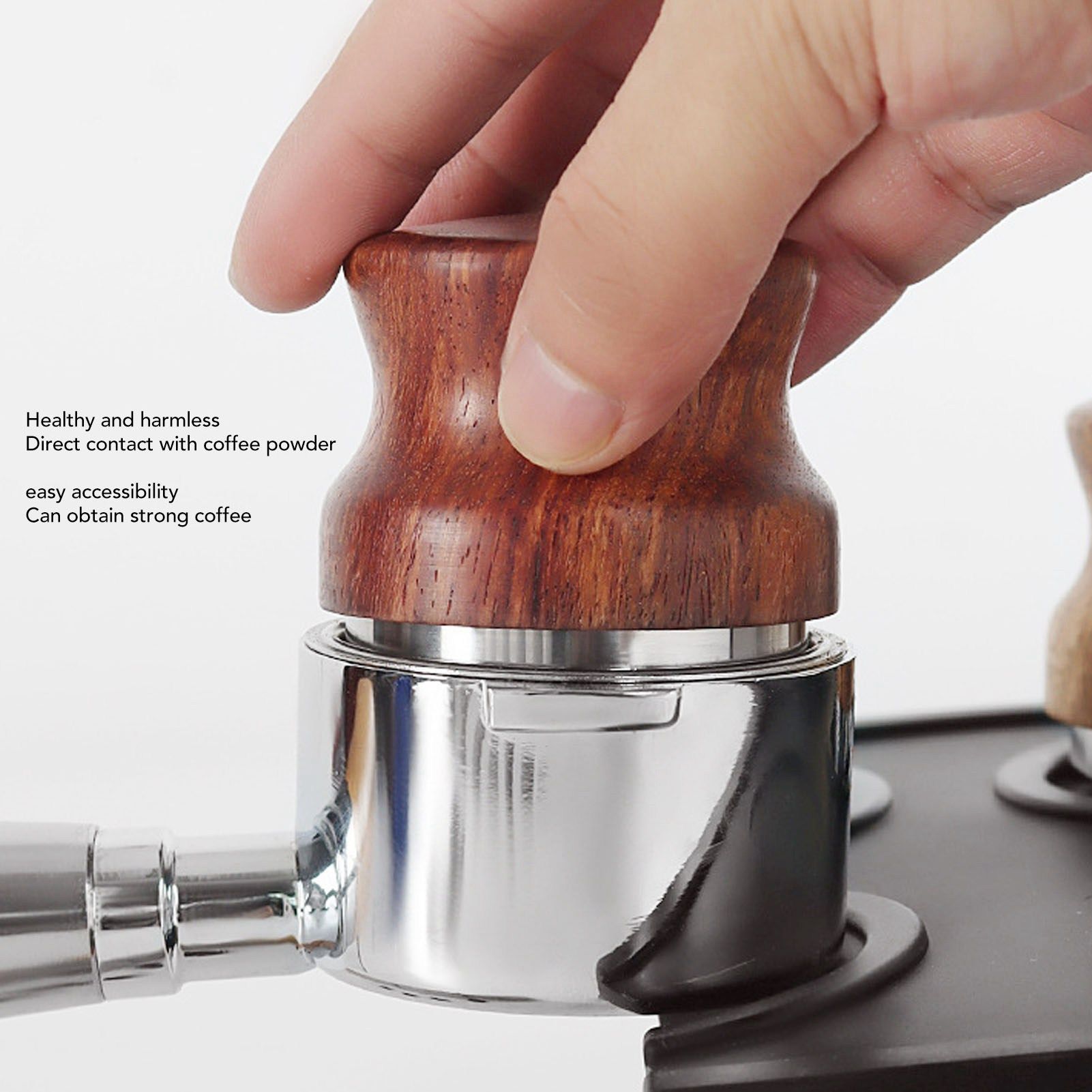 Coffee Distributor Stainless Steel Rosewood Coffee Tamper Leveler for Coffee Accessories 51mm / 2.0in V1294-YM0512-3118220283611