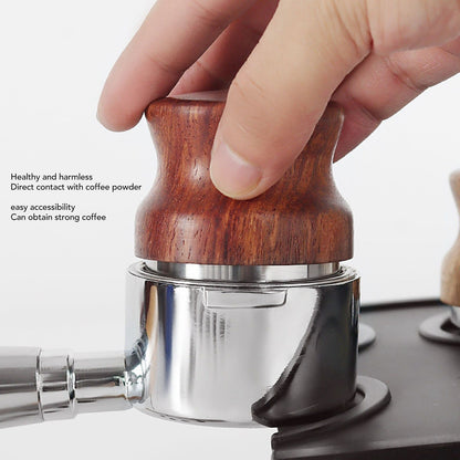 Coffee Distributor Stainless Steel Rosewood Coffee Tamper Leveler for Coffee Accessories 51mm / 2.0in V1294-YM0512-3118220283611