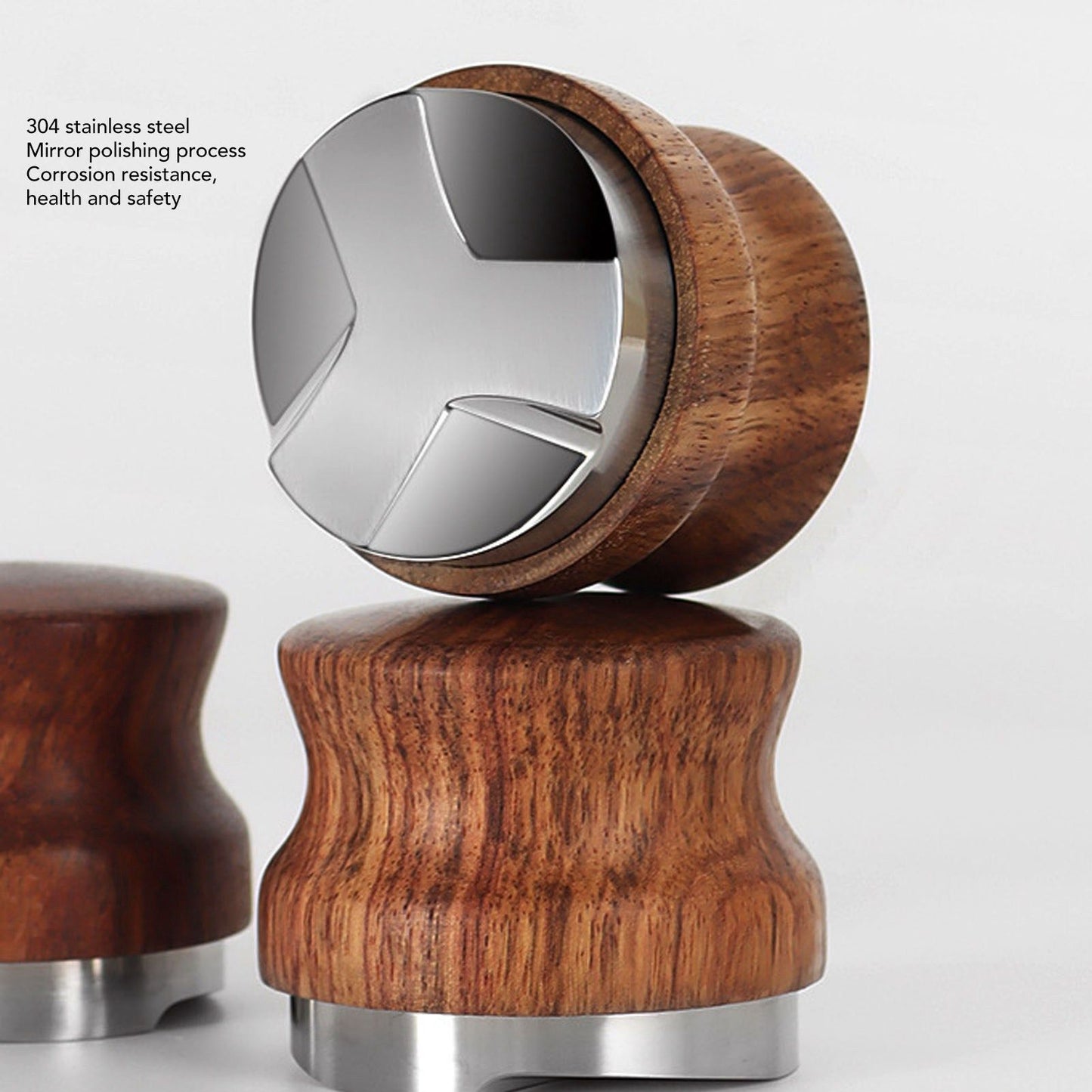 Coffee Distributor Stainless Steel Rosewood Coffee Tamper Leveler for Coffee Accessories 51mm / 2.0in V1294-YM0512-3118220283611