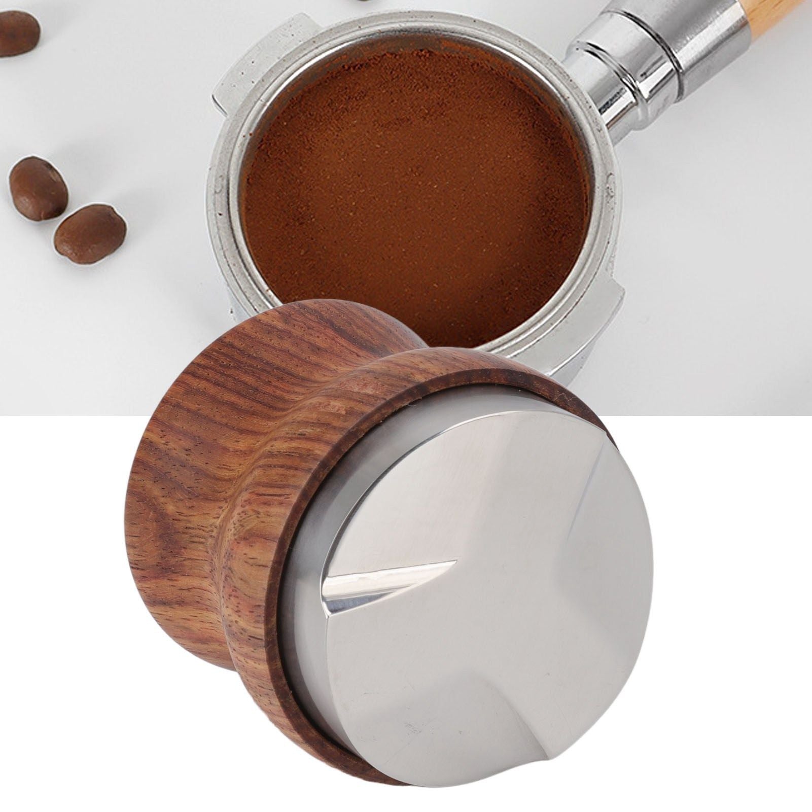 Coffee Distributor Stainless Steel Rosewood Coffee Tamper Leveler for Coffee Accessories 58mm / 2.3in V1294-YM0512-3118220283613