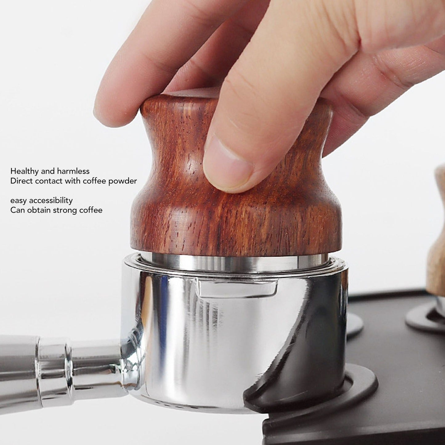 Coffee Distributor Stainless Steel Rosewood Coffee Tamper Leveler for Coffee Accessories 58mm / 2.3in V1294-YM0512-3118220283613