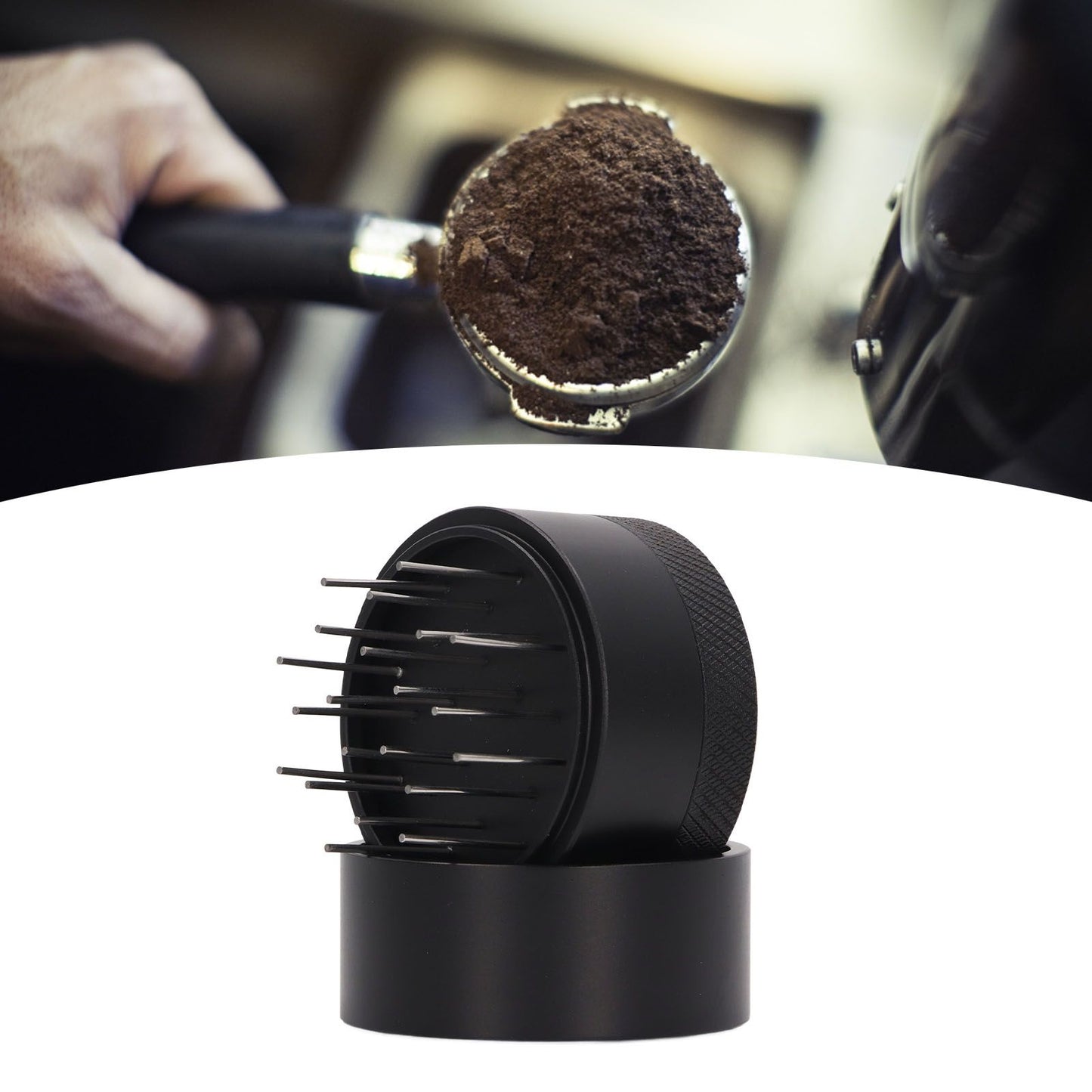 Coffee Needle Distributor Rust Resistant Stainless Steel Needle Coffee Stirrer with Base for Cafes Home 53MM V1294-YM0512-3118220283912