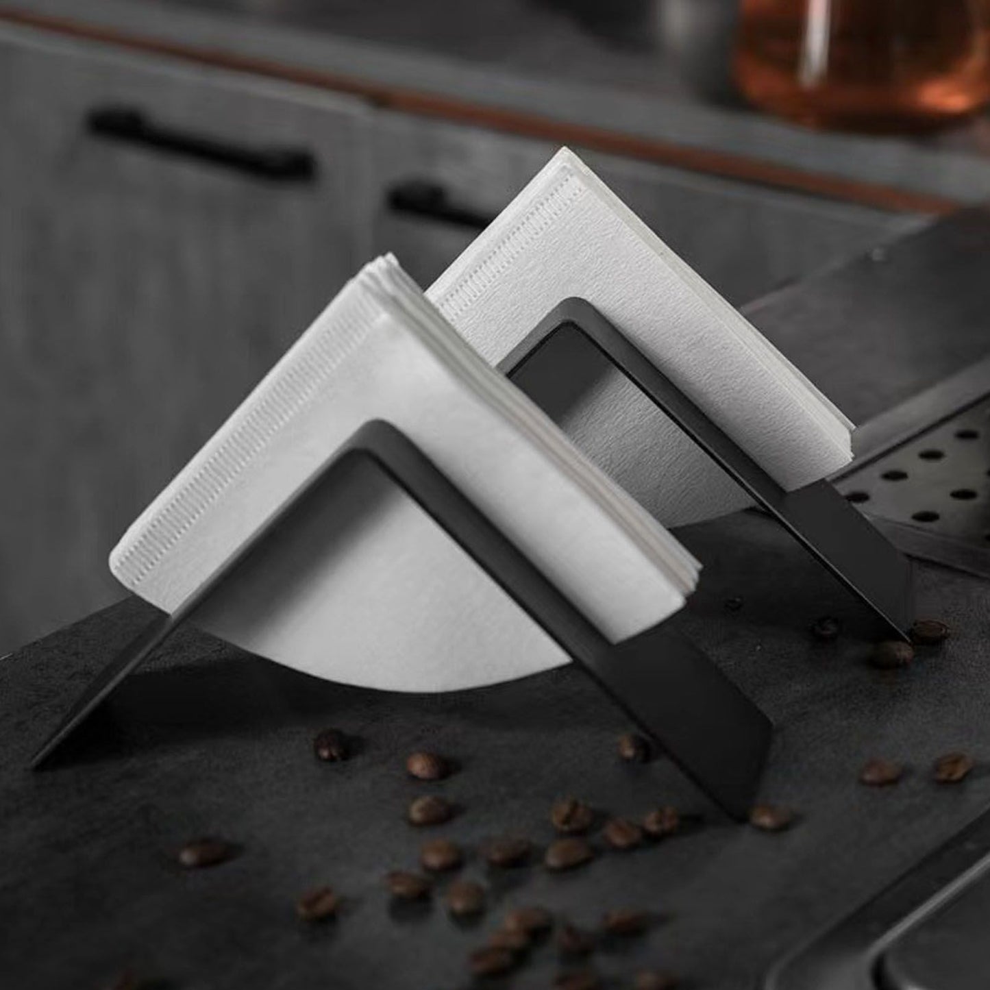 Coffee Filter Paper Holder Stainless Steel Coffee Paper Storage Container Dispenser Rack Coffee Filter Paper V1294-YM0512-3118220285011