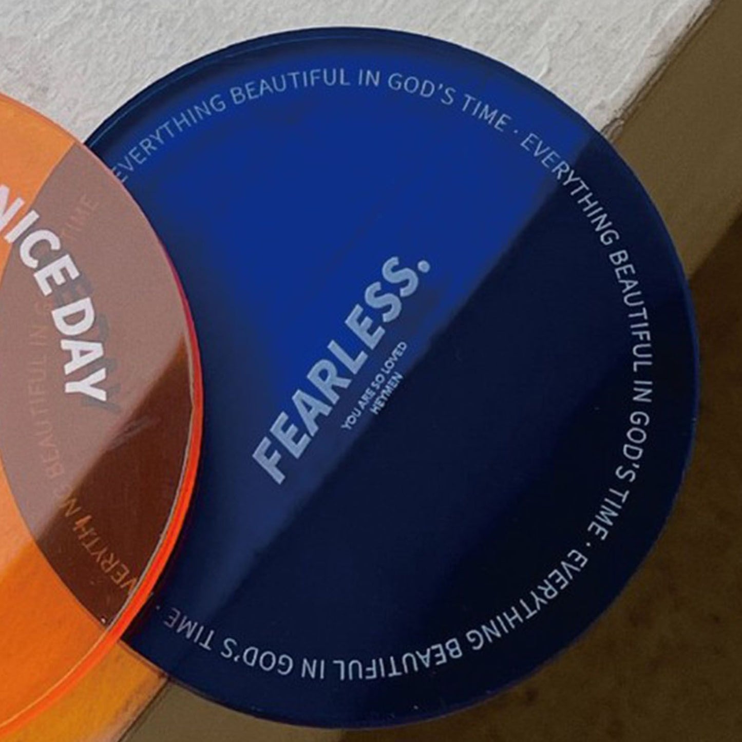Cup Coasters Minimalist Heat Insulation Decorative Acrylic Coaster for Advertising Accessories Home Blue V1294-YM0512-3118220285412