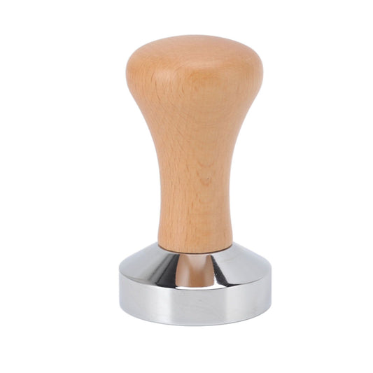 304 Stainless Steel Flat Base Coffee Tamper Wooden Handle Coffee Press Hammer for Home Shop V1294-YM0512-3118220286011