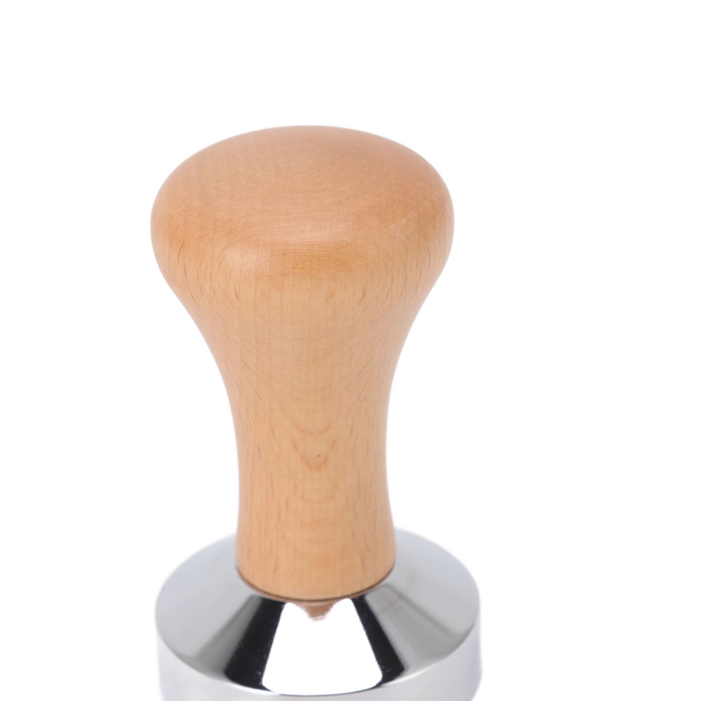 304 Stainless Steel Flat Base Coffee Tamper Wooden Handle Coffee Press Hammer for Home Shop V1294-YM0512-3118220286011