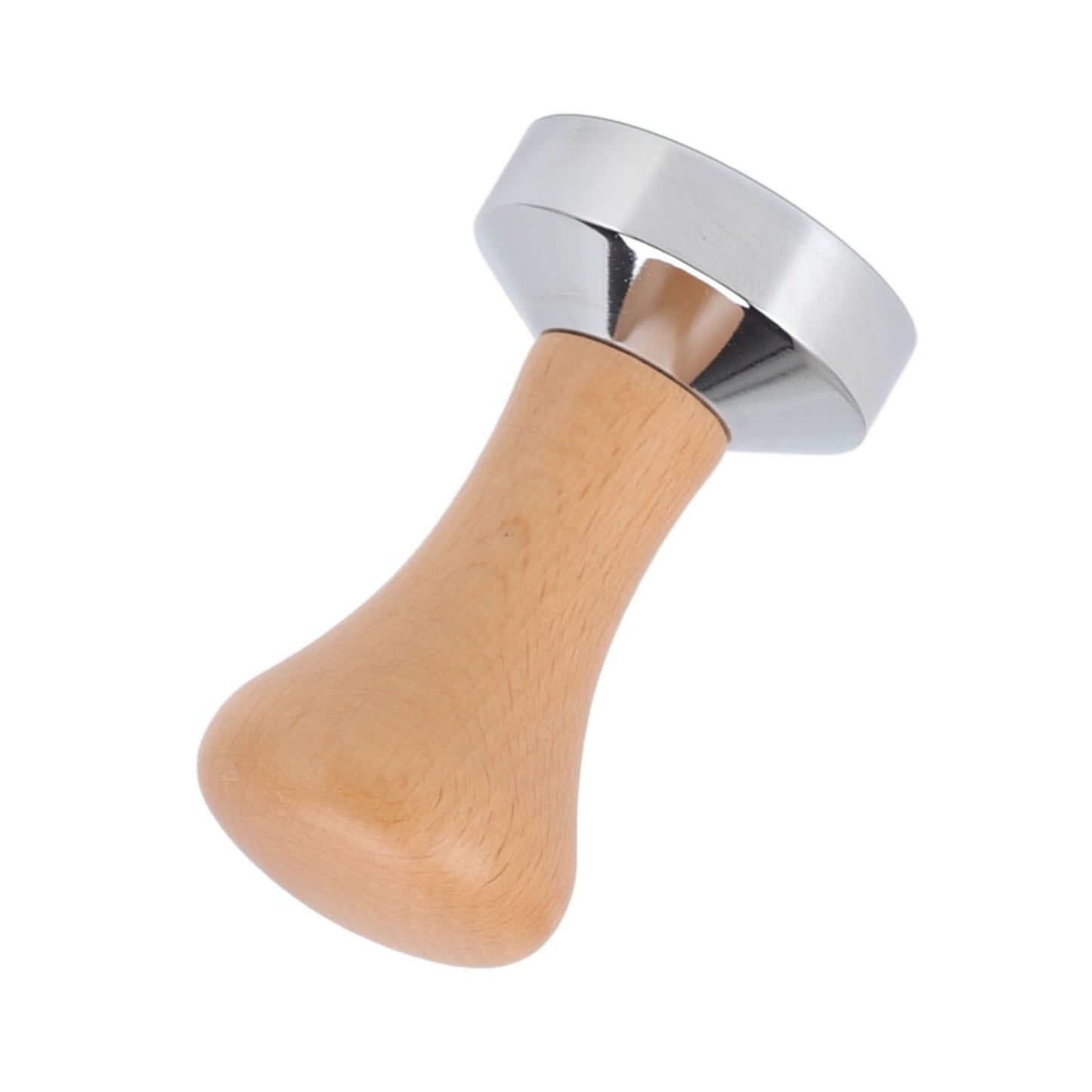 304 Stainless Steel Flat Base Coffee Tamper Wooden Handle Coffee Press Hammer for Home Shop V1294-YM0512-3118220286011