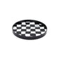 Round Storage Organizer Tray Checkerboard Design Plate Container Tray for Fruit Perfume Jewelry Black, Small V1294-YM0512-3118220287014