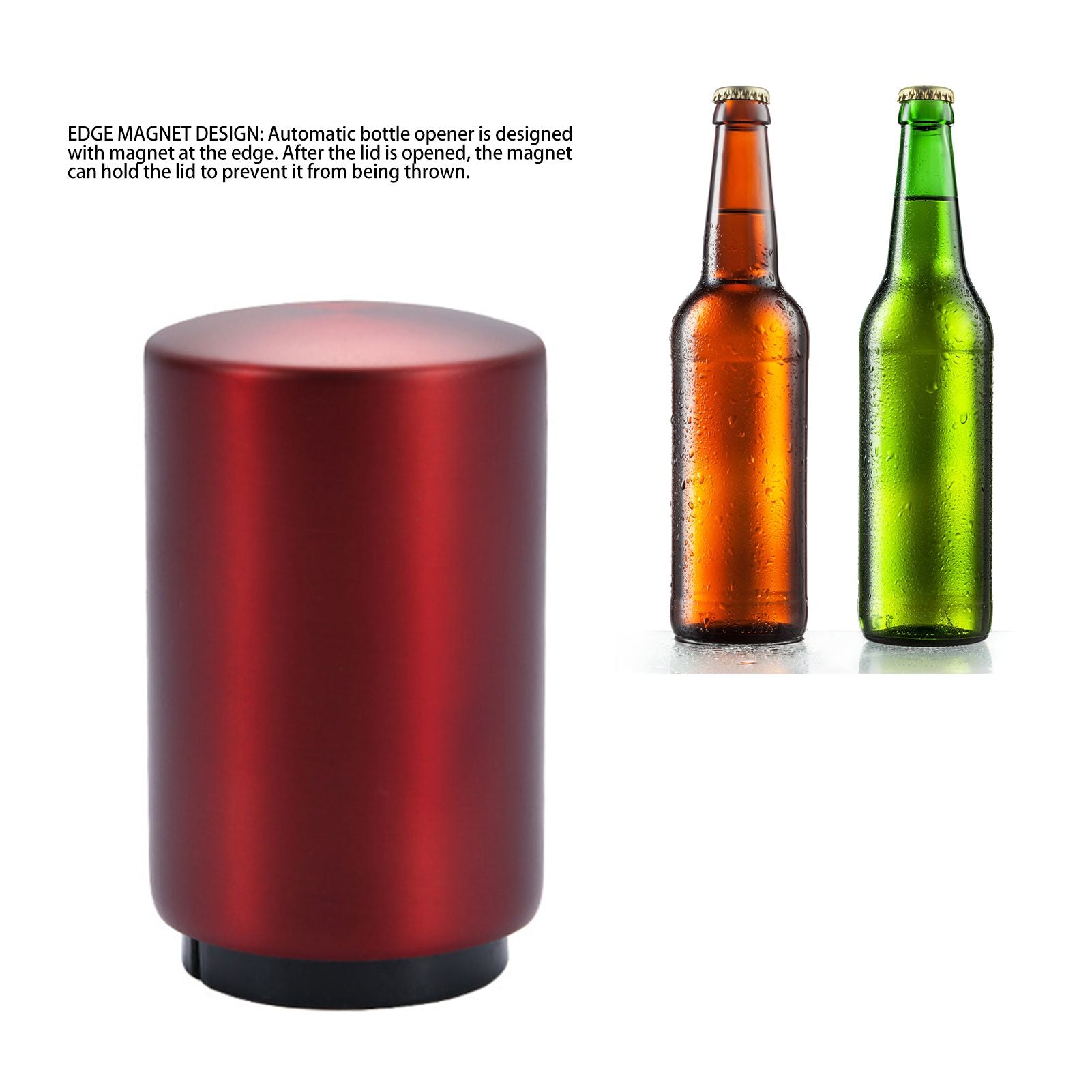 Automatic Bottle Opener Magnetic Stainless Steel Push Down Bottle Lid Opening Tool for Beer Glass Beverage V1294-YM0512-3118220287513
