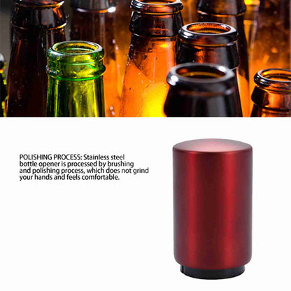 Automatic Bottle Opener Magnetic Stainless Steel Push Down Bottle Lid Opening Tool for Beer Glass Beverage V1294-YM0512-3118220287513