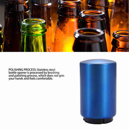 Automatic Bottle Opener Magnetic Stainless Steel Push Down Bottle Lid Opening Tool for Beer Glass Beverage V1294-YM0512-3118220287514